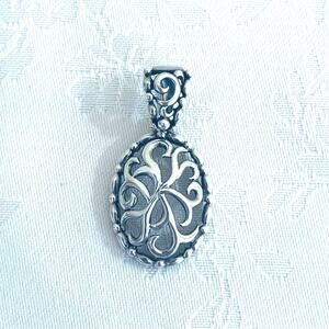 Vintage Sterling Silver Pendant Filigree Charm Thailand 925